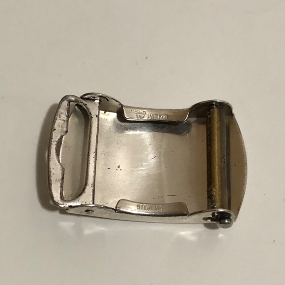 Sterling Silver Art Deco Engine-turned Belt Buckle - Picture 4 of 8